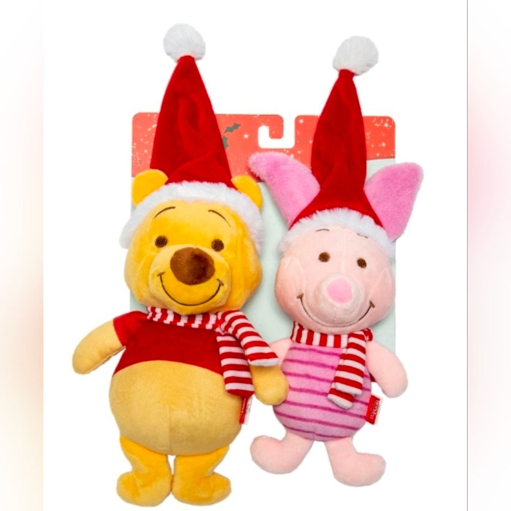 Disney Winnie the Pooh Piglet Christmas Dog Toy Set NWT - Picture 1 of 3